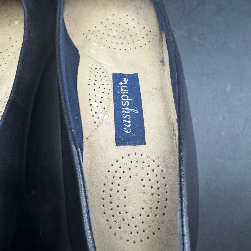 EASY SPIRIT VINTAGE Leather Black Women’s Pumps, Size 11 With Block Heel EUC - Picture 10 of 14
